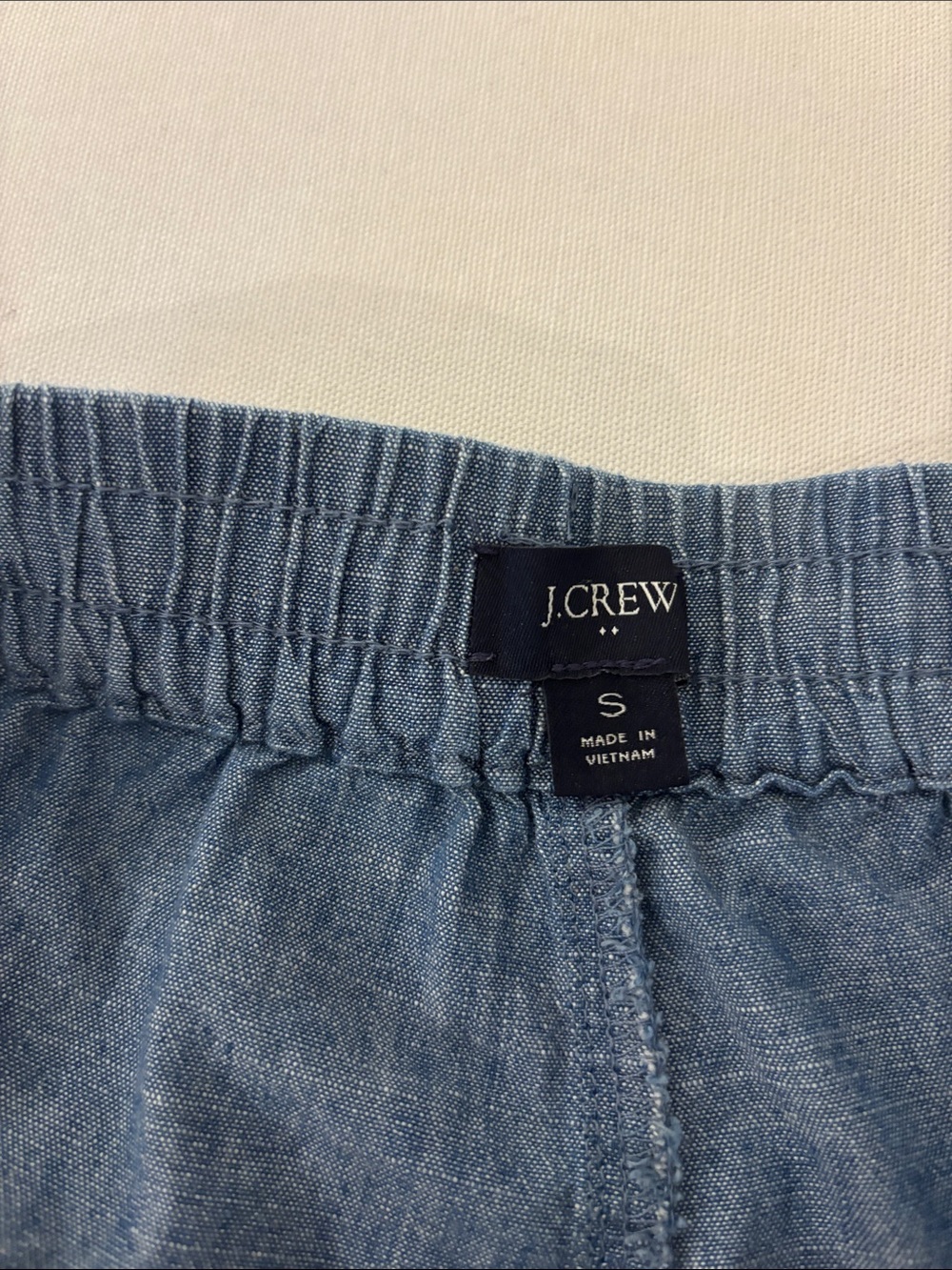J. Crew Women’s High-Waist Drawstring 3”Cotton Shorts - Denim Blue. Small - Picture 4 of 7